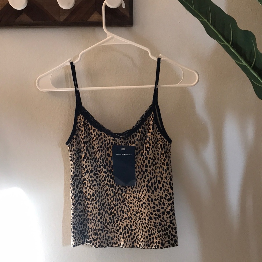 Brandy Melville Cheetah Lace Tank Top